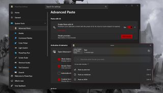 Advanced Paste on Windows 11 PowerToys